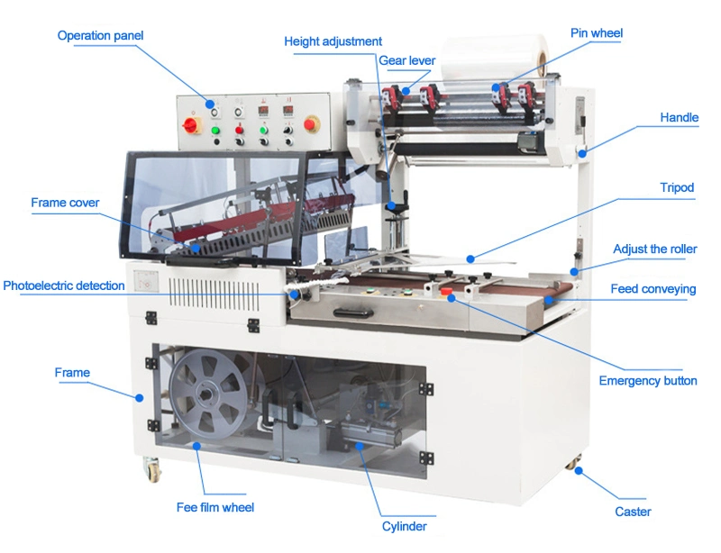 Automatic POF Shrink Film Carton Box Case Bottle Heat L Sealing Shrink Tunnel Wrapping Machine