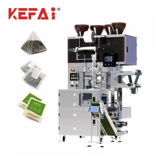 Kefai Automatic Nylon Pyramid Inner Outer Triangle Tea Bag Filter Paper Making Packing Machine with Thread Envelope Tea Packaging Machine Price